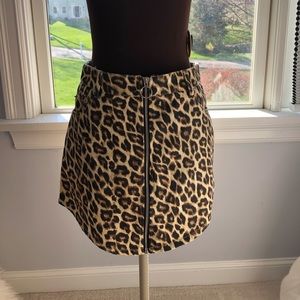 Cheetah Mini Skirt with Circle Zipper